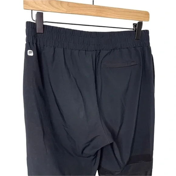 Fabletics Brighton Joggers Black Mesh Detail Cropped Size Small Travel Pants - Picture 7 of 7